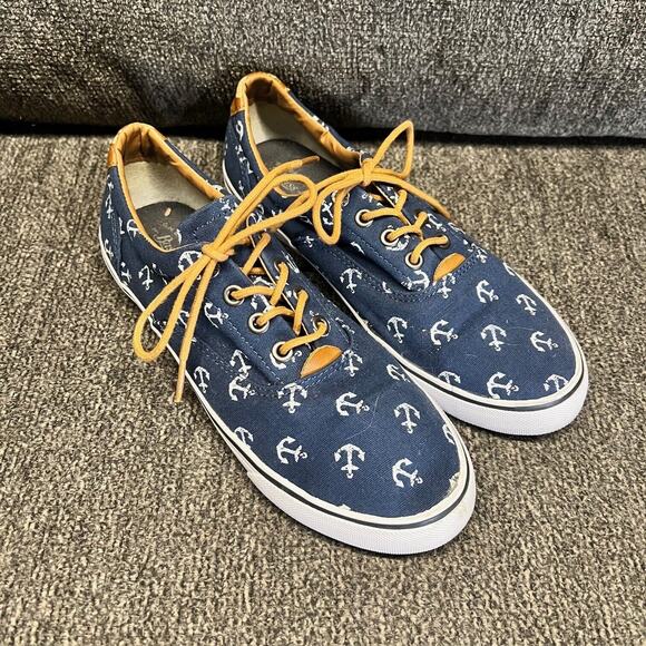 GH Bass Boat Shoes Womens Sz 8M Navigate Anchor Blue Sneakers Casual Nautical - Picture 2 of 11